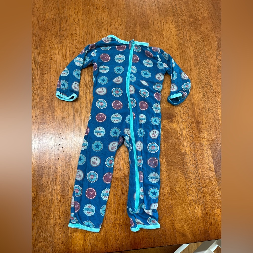 Kickee Pants 6-9m boys bottle top zipper coverall